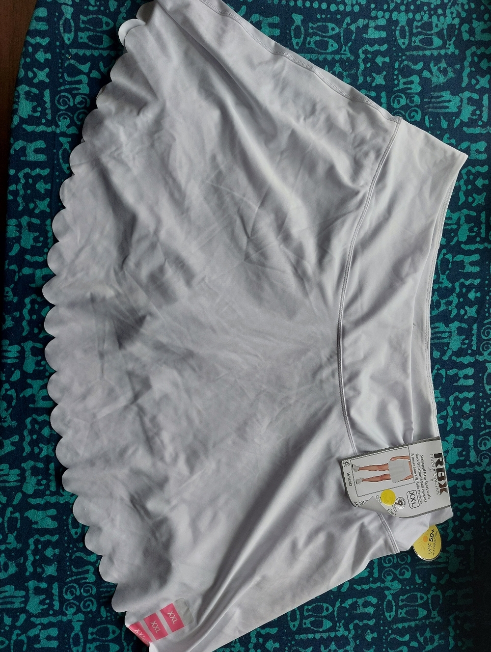 RBX White Scallop-Hem Circle Skirt